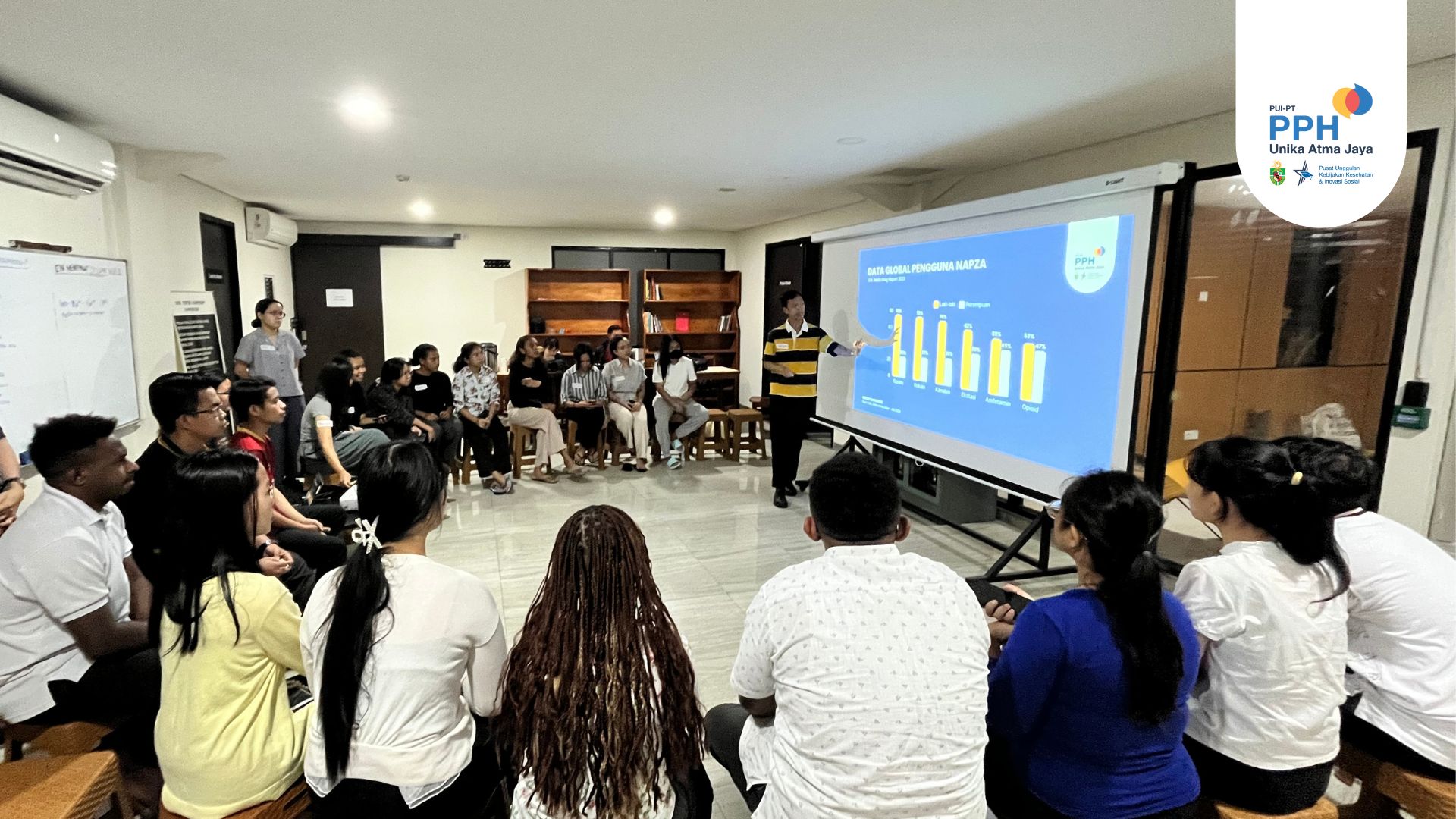 In-House Training oleh PPH UAJ tentang Adiksi dan Napza dalam Dormitory Talk, Kampus BSD, Unika Atma Jaya